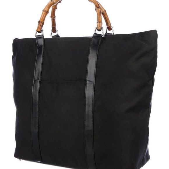 Gucci Woven Vintage Bamboo Tote - Picture 2 of 4